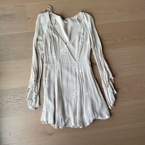 Free People Blouse with cream embroidery